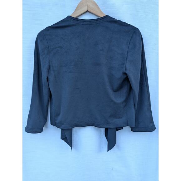 Yoana Baraschi Women's Black Open Front Shrug Cardigan XS Faux Suede Whimsigoth - Picture 5 of 8